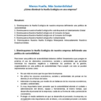 Menos Huella, Más Sostenibilidad: ¿Cómo disminuir la Huella Ecológica en una empresa?