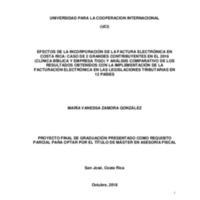 Efectos de la incorporación de la factura electrónica en CR: Caso de dos grandes contribuyentes en el 2016 y análisis comparativo de resultados obtenidos con su implementación en 12 países