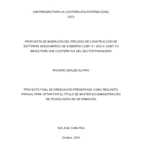 PROPUESTA DE MIGRACIÓN DEL PROCESO DE CONSTRUCCIÓN DE SOFTWARE SEGÚN MARCO DE GOBIERNO COBIT 4.1 (AI2) A COBIT 5.0 (BAI03) PARA UNA COOPERATIVA DEL SECTOR FINANCIERO