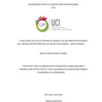 Evaluación de la efectividad de manejo de las areas protegidas del sistema depertamental de Areas protegidas -SIDAP Quindío